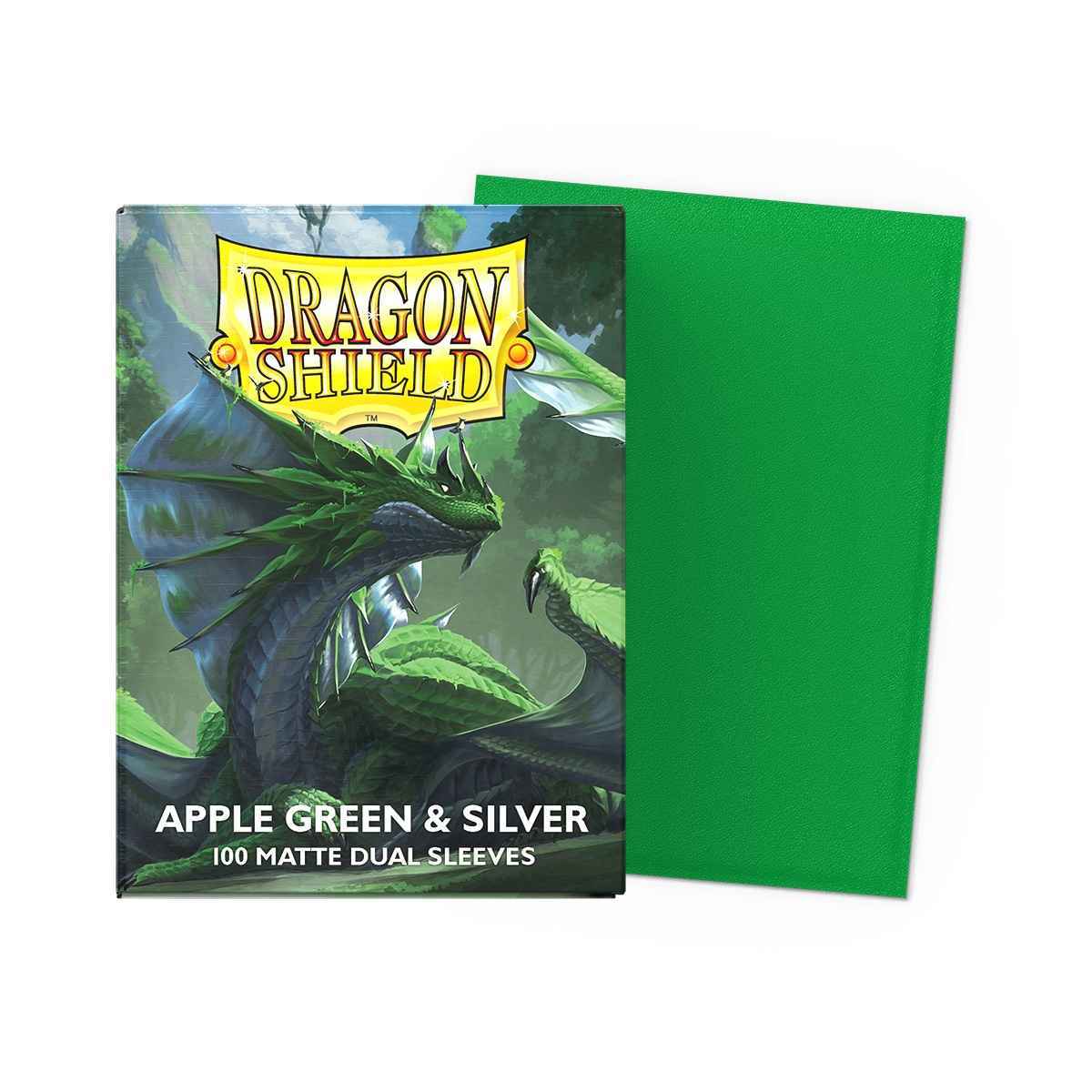Dragon Shield Sleeves – Dual Matte Apple Green & Silver (100 Stück)