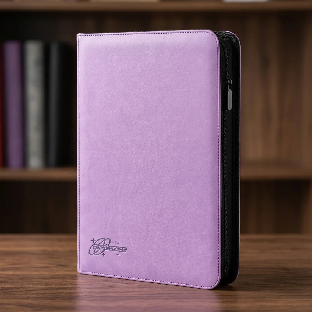 cardcosmos - 9 Pocket Zip Premium leather binder - Purple