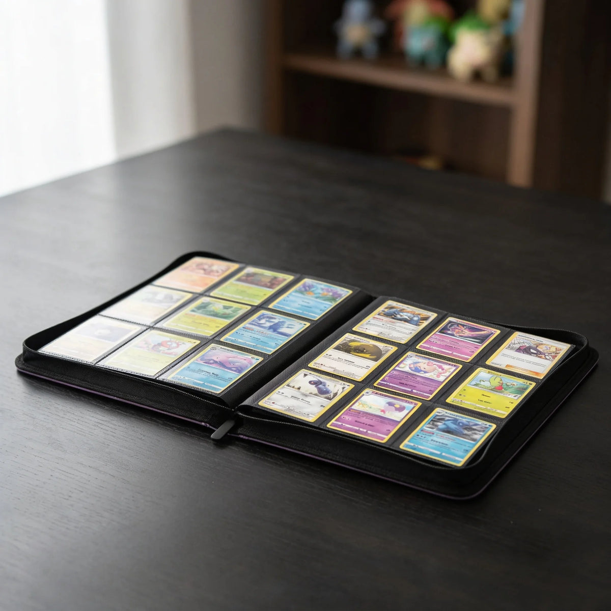 cardcosmos - Classeur zippé premium en cuir 9 pochettes - Violet