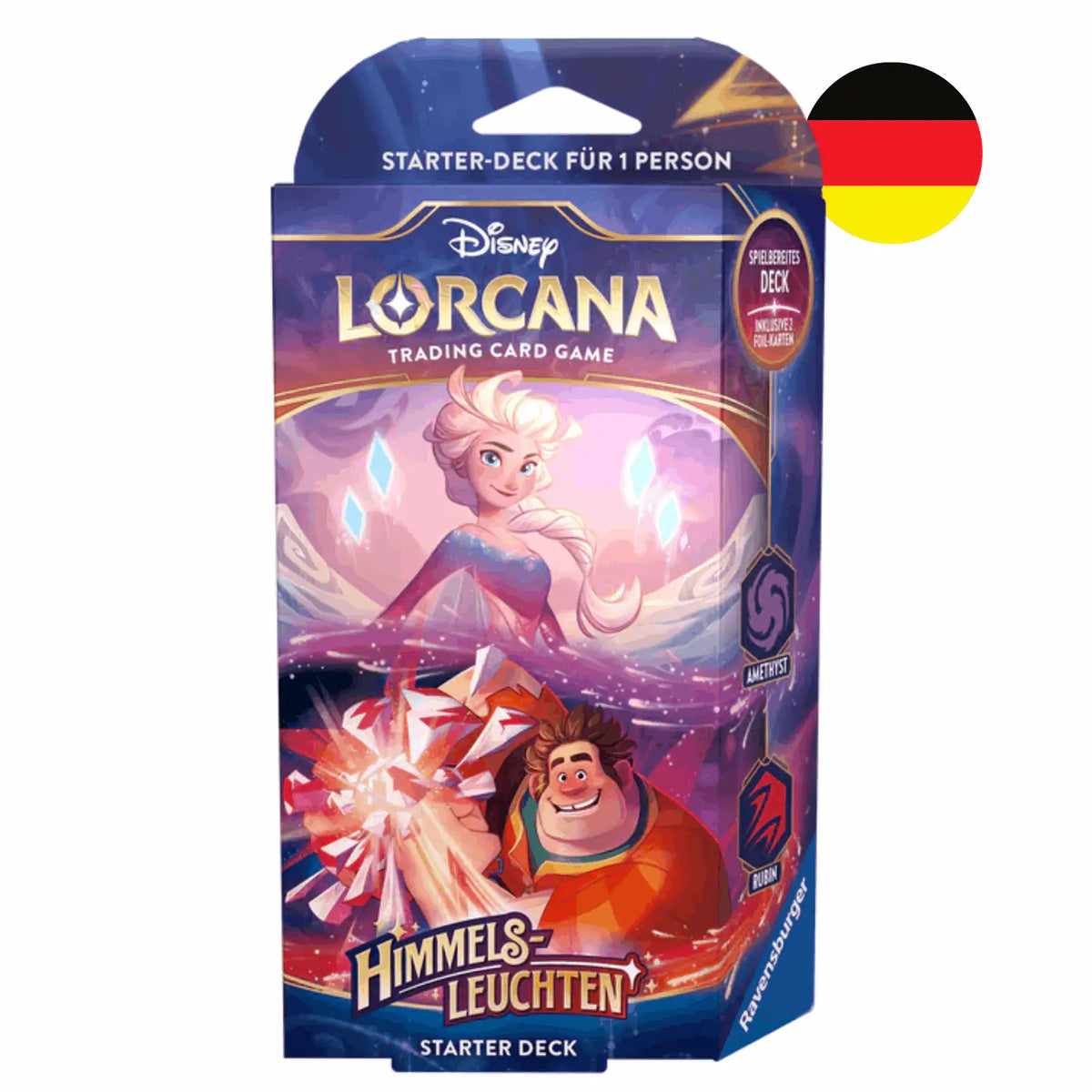 Disney Lorcana - Himmelsleuchten: Starter Deck Amethyst und Rubin - Elsa und Ralph - DE