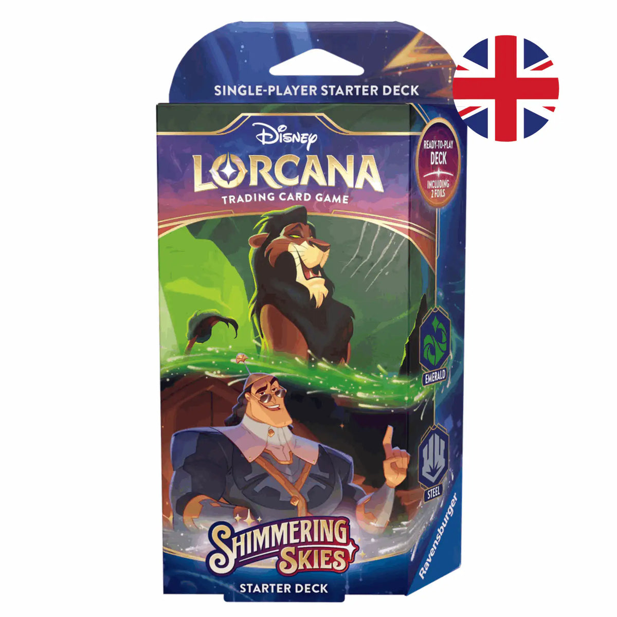 Disney Lorcana - Shimmering Skies: Starter Deck Emerald and Steel - Scar und Kronk - EN