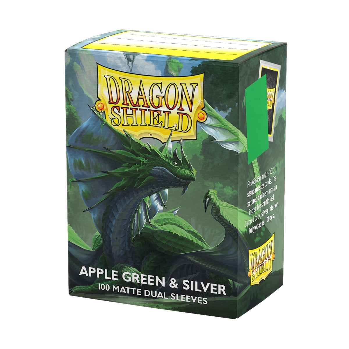 Protège cartes Dragon Shield – Double mat Vert pomme & Argent (100 pièces)