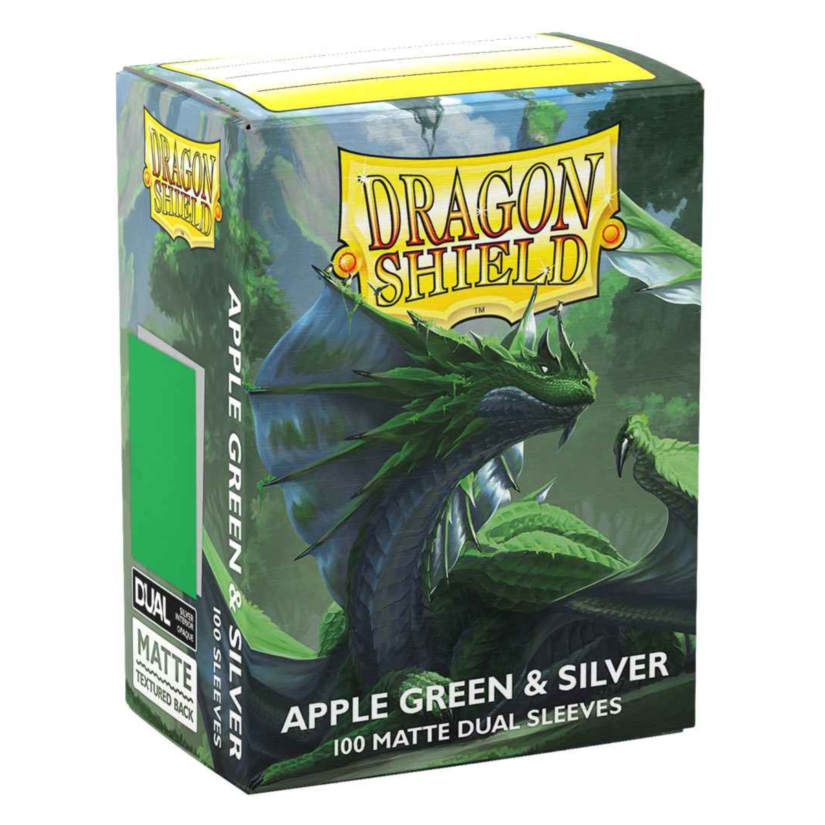 Protège cartes Dragon Shield – Double mat Vert pomme & Argent (100 pièces)