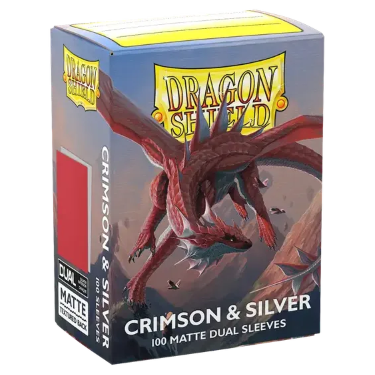 Protège cartes Dragon Shield – Double mat Cramoisi & Argent (100 pièces)