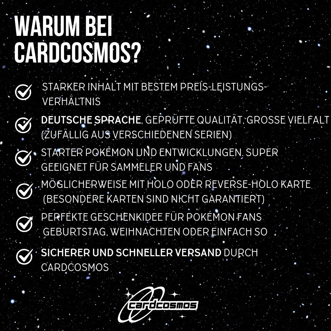 Set de cartes Pokémon Allemand – 20 cartes Pokémon de départ & évolutions – Assemblage aléatoire
