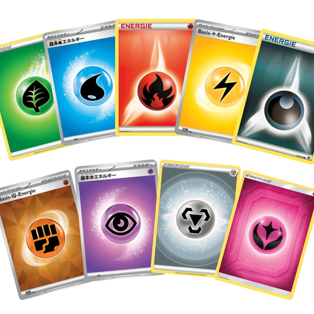 Set de cartes Énergie Pokémon – 100 ou 200 cartes mélangées au hasard