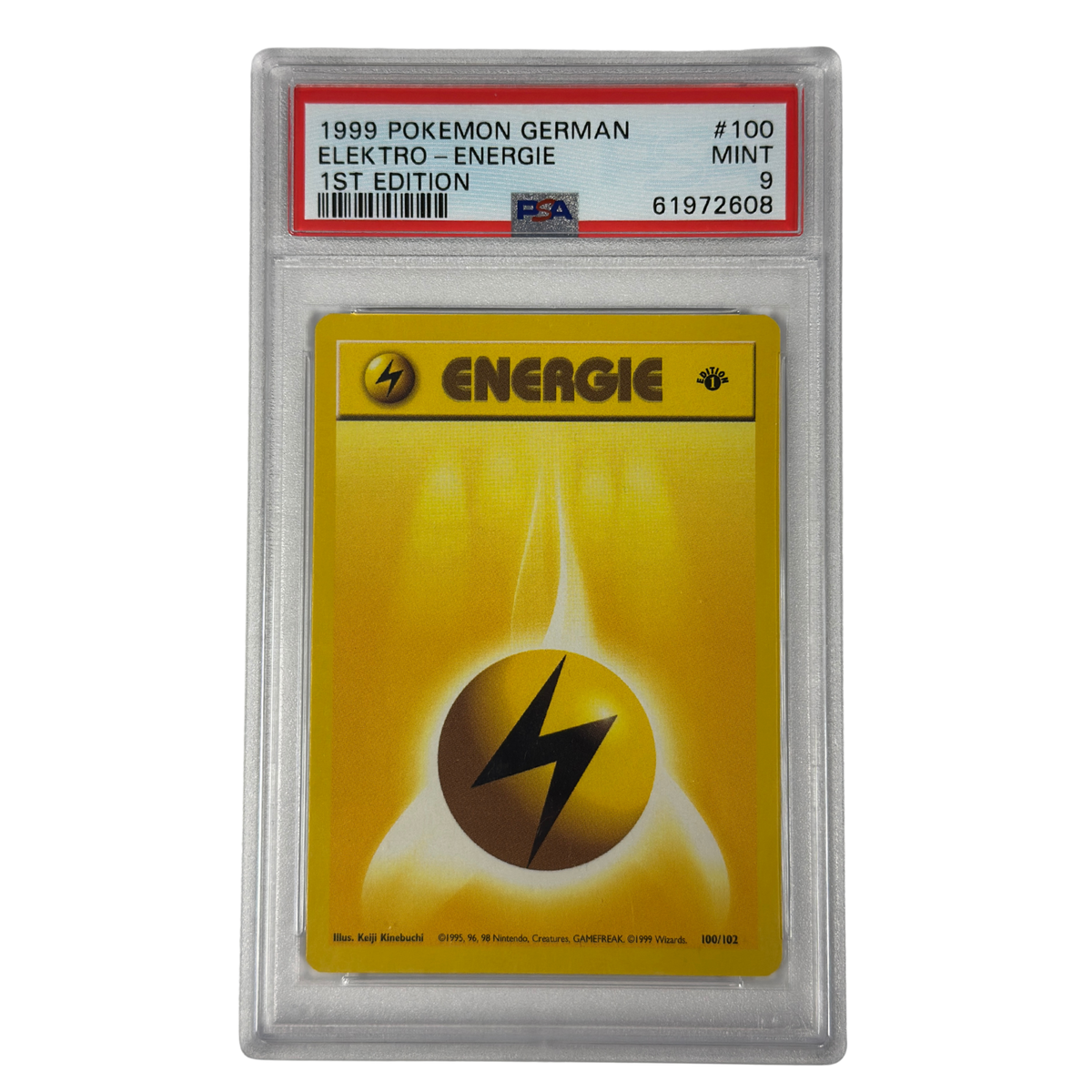 Pokémon - Énergie Électro 1st Edition #100/102 Base Set (1999) Allemand – PSA 9 Mint