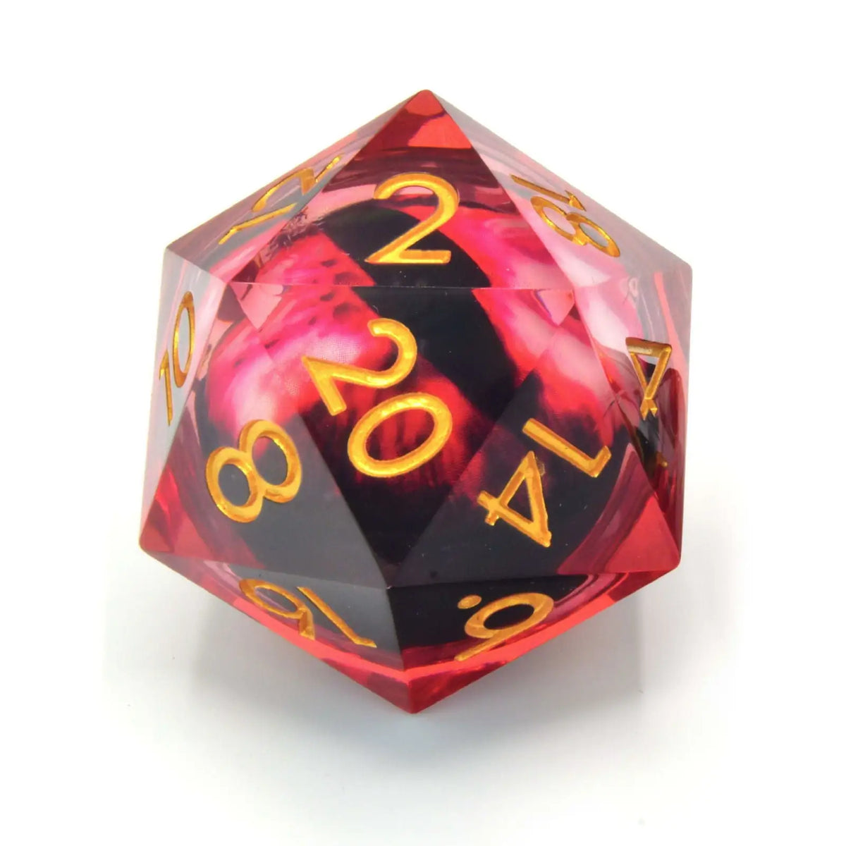 Glassstaff - Blood Iris 33mm Floating Eye D20 - CritStones Dice