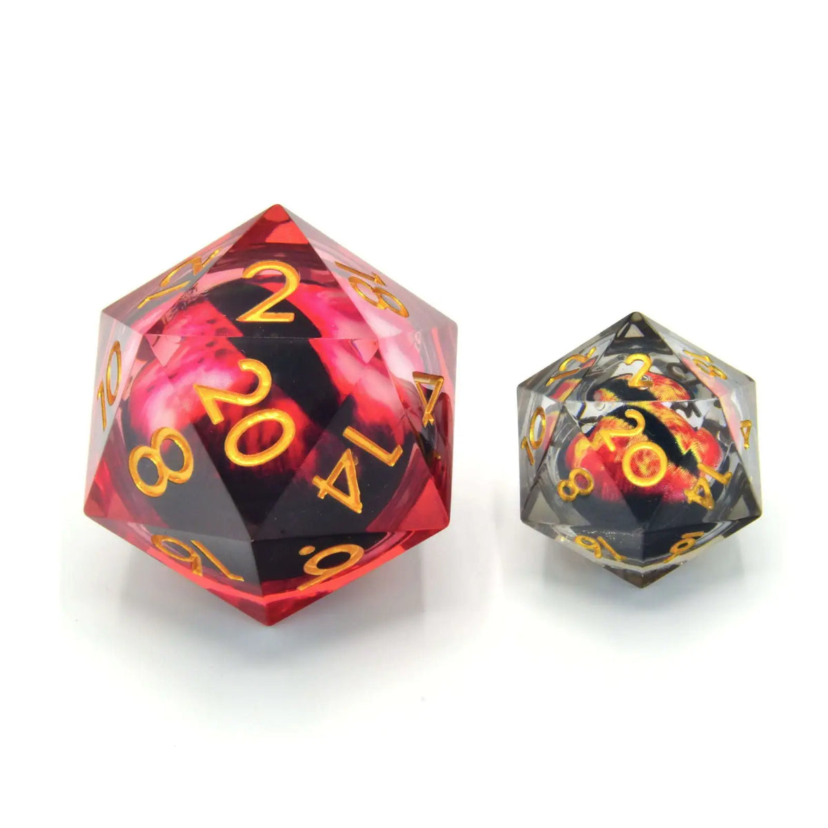 Glassstaff - Blood Iris 33mm Floating Eye D20 - CritStones Dice