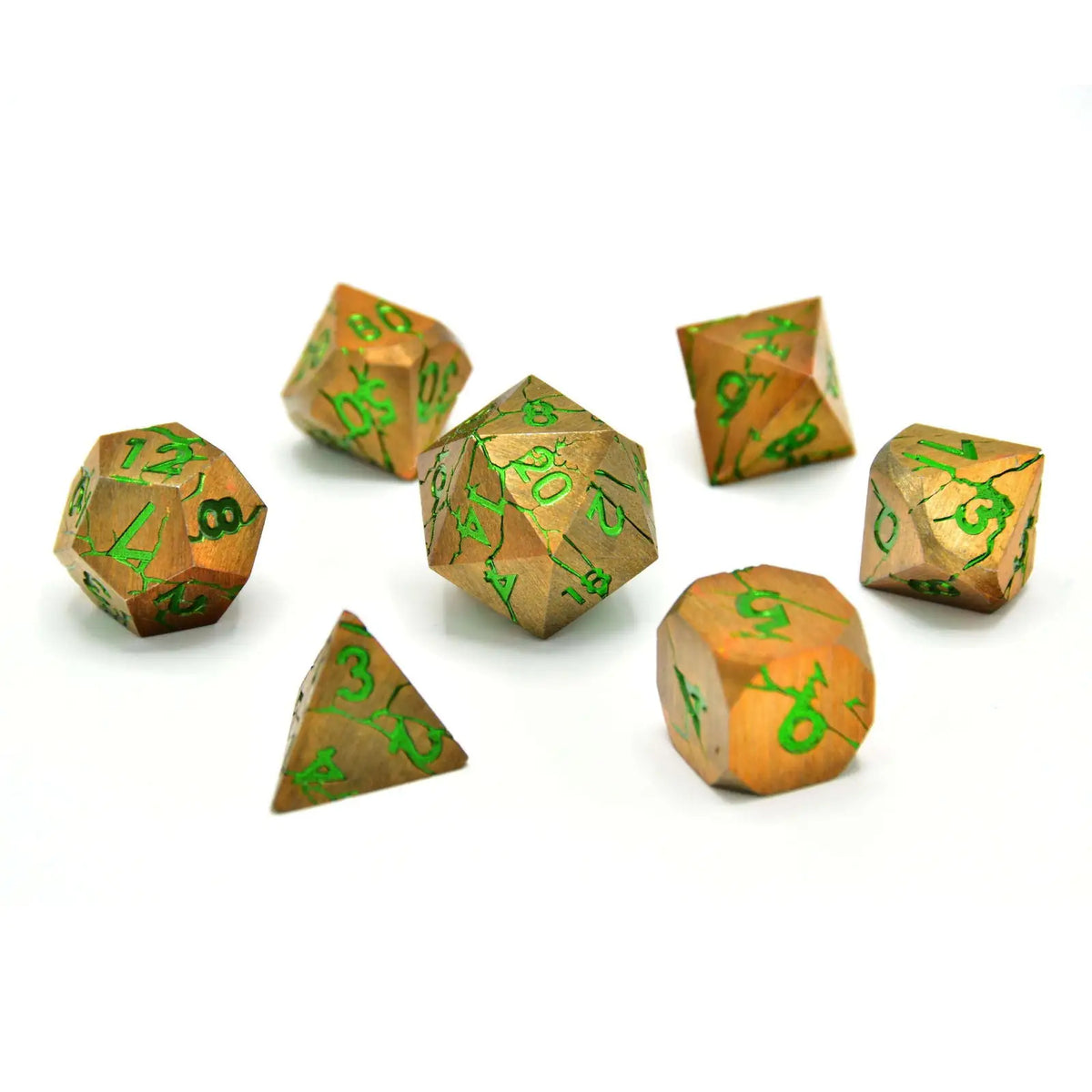 Glassstaff - Gorgon Gaze Metal RPG Dice Set - CritStones Dice