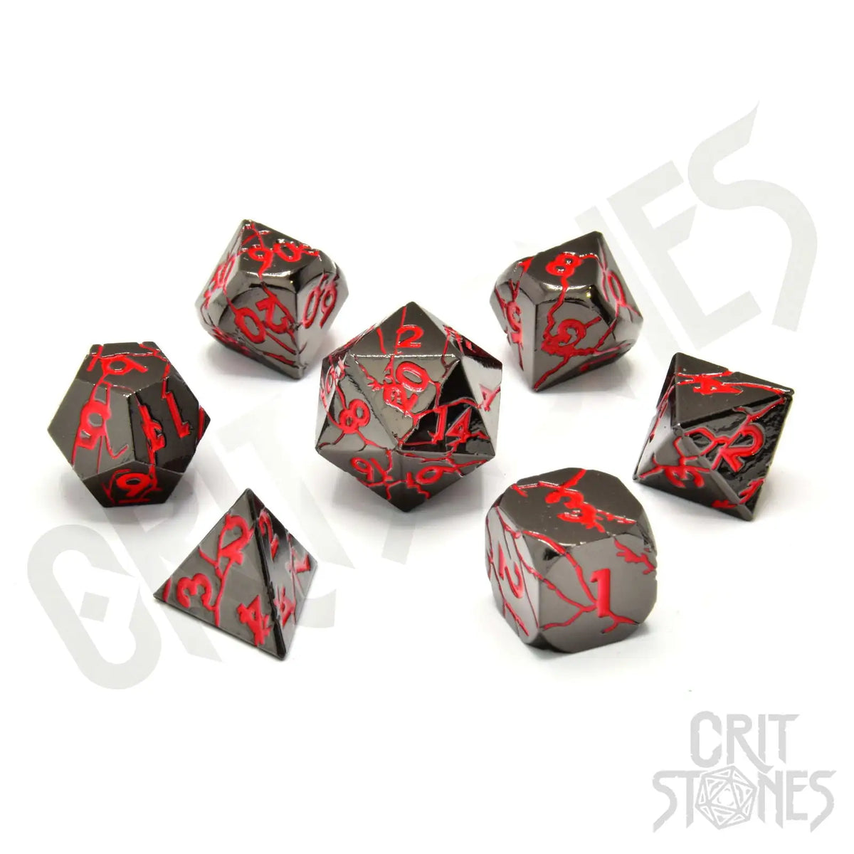 Glassstaff - Infernal Iron Metal RPG Dice Set - CritStones Dice