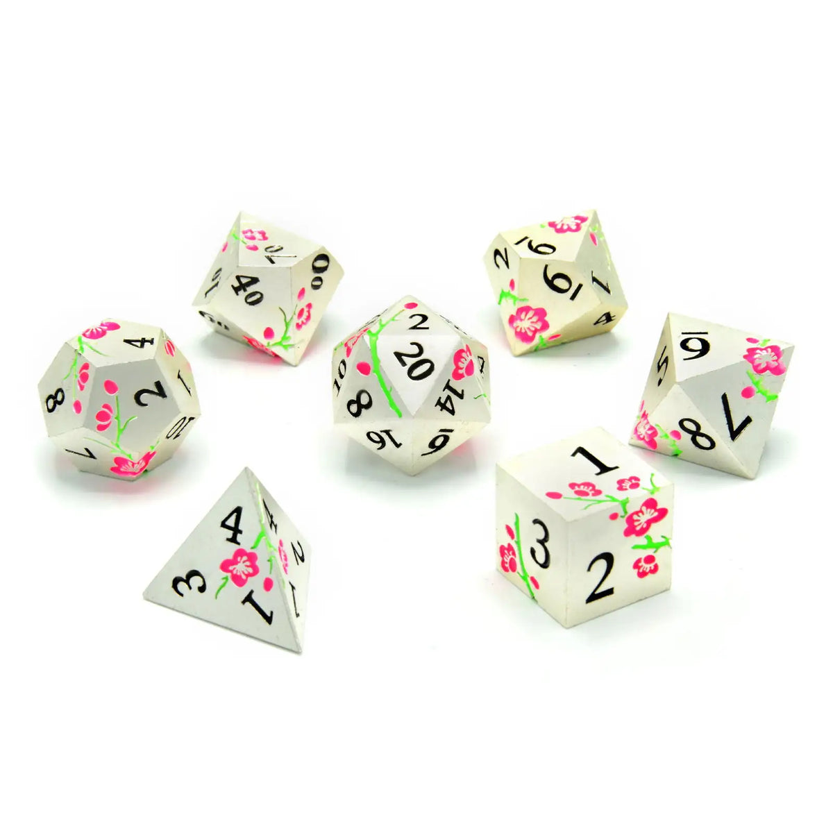 Glassstaff - Lotus Blossom Metal RPG Dice Set - CritStones Dice