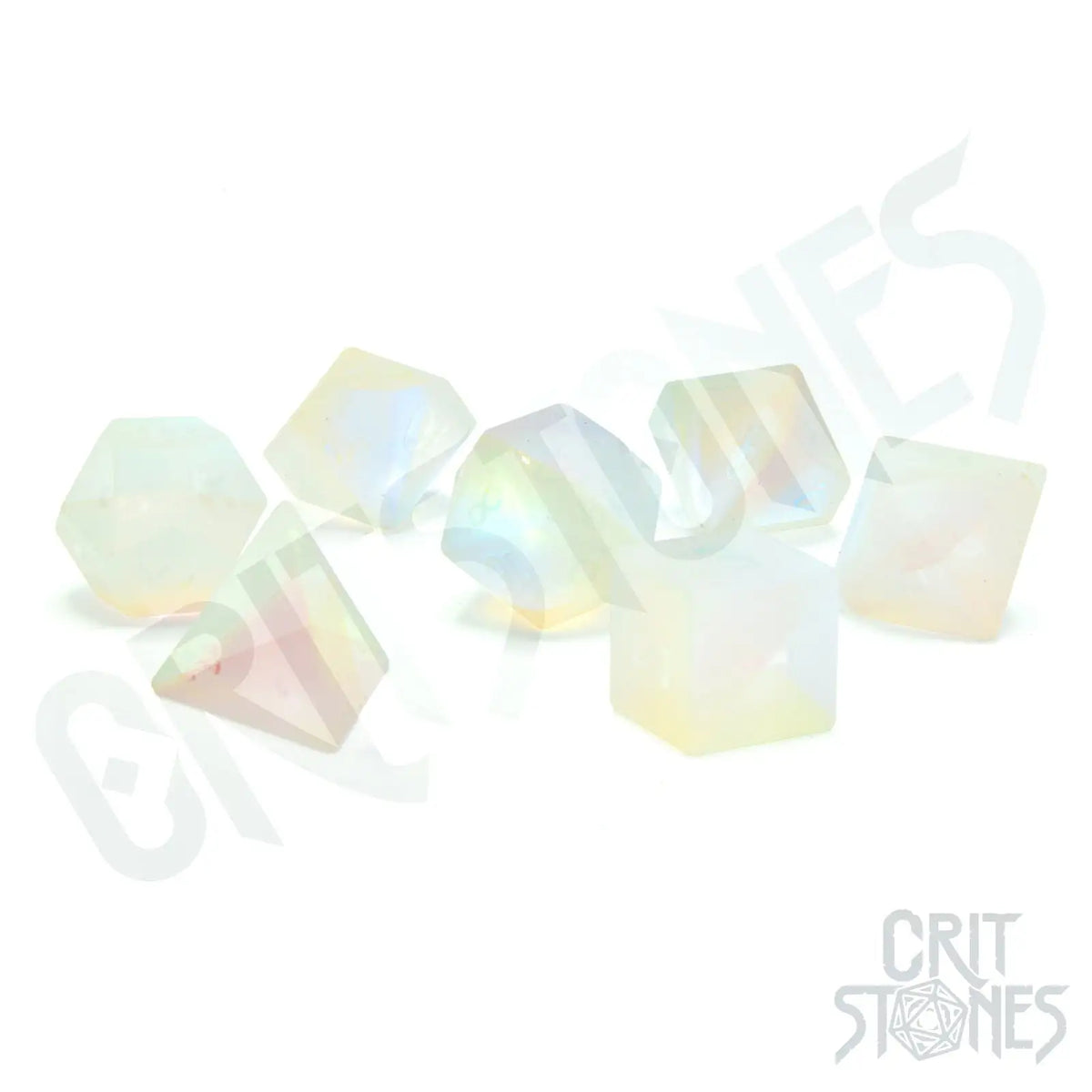 Glassstaff - Prismatic Frost Glass RPG Dice Set - CritStones Dice