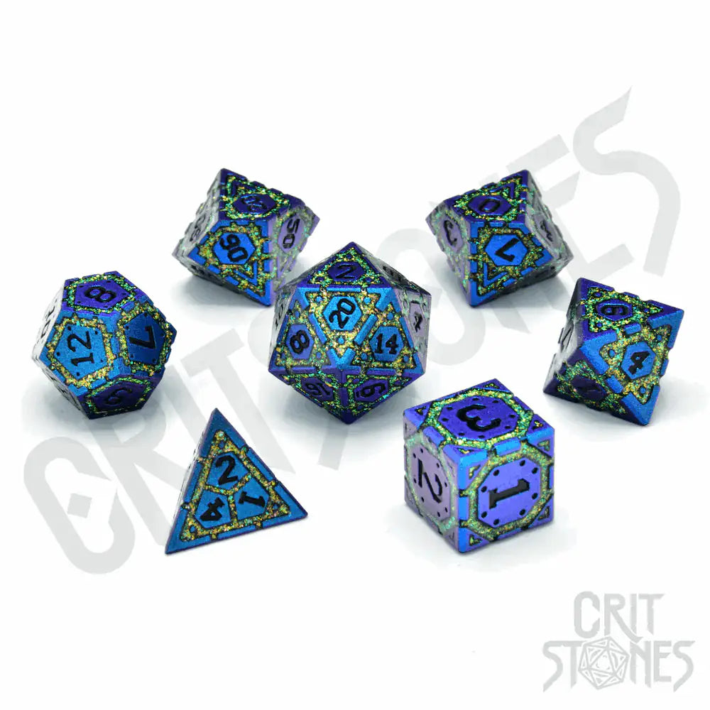 Glassstaff - Twilight Grove Metal RPG Dice Set - CritStones Dice