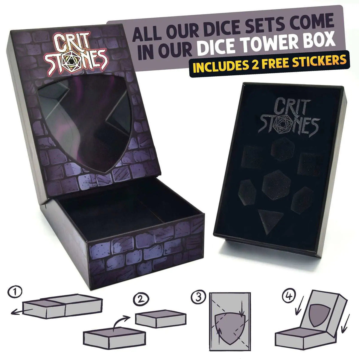 Glassstaff - Twilight Grove Metal RPG Dice Set - CritStones Dice