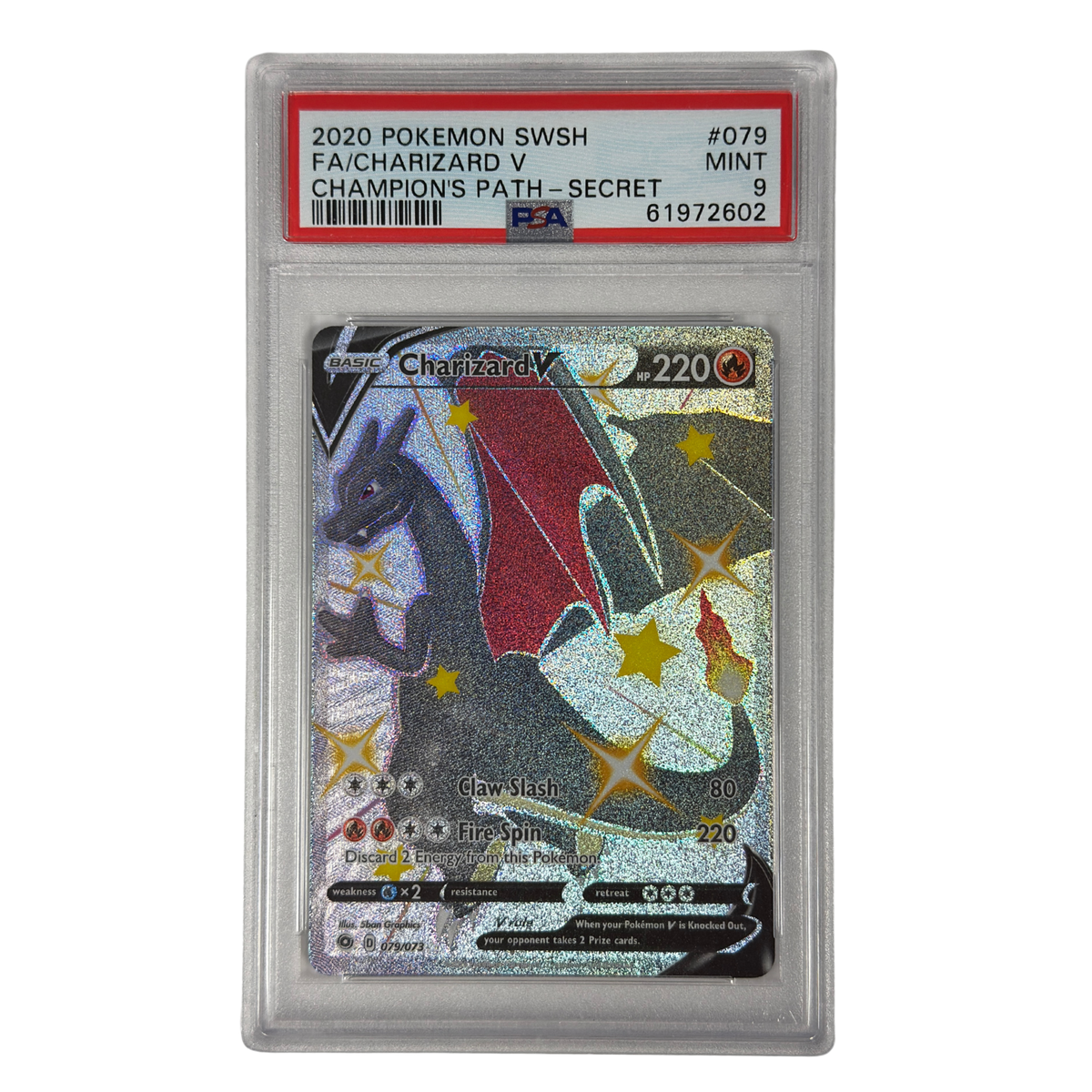 Pokémon - Dracaufeu V Rare secrète #079/073 (Champion’s Path) – PSA 9 Mint
