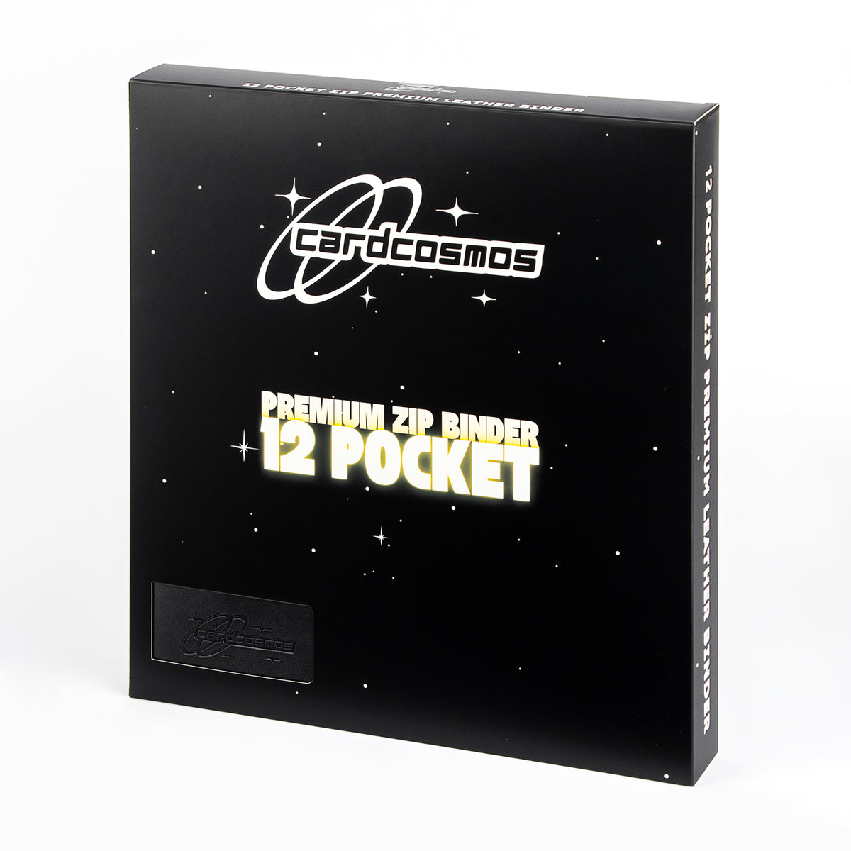 cardcosmos - Classeur zippé premium en cuir 12 pochettes - Noir