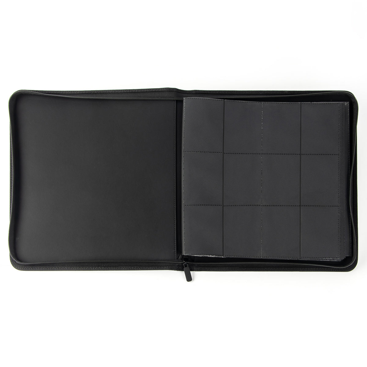 cardcosmos - Classeur zippé premium en cuir 12 pochettes - Noir