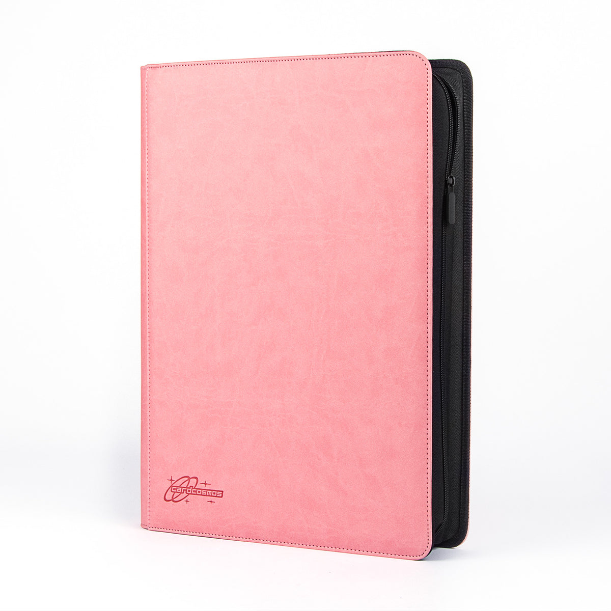 cardcosmos - Classeur zippé premium en cuir XXL 16 pochettes - Rose