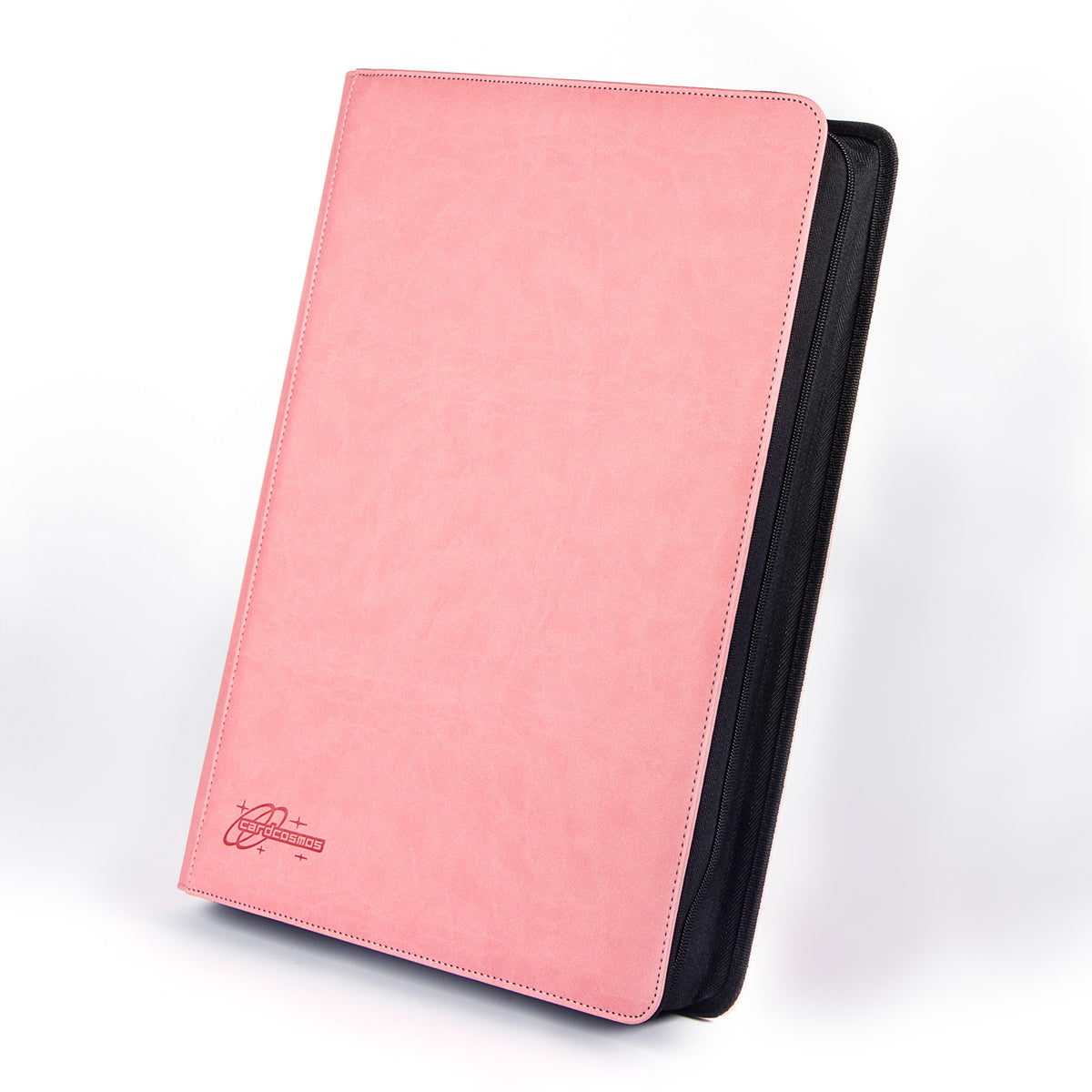 cardcosmos - Classeur zippé premium en cuir XXL 16 pochettes - Rose