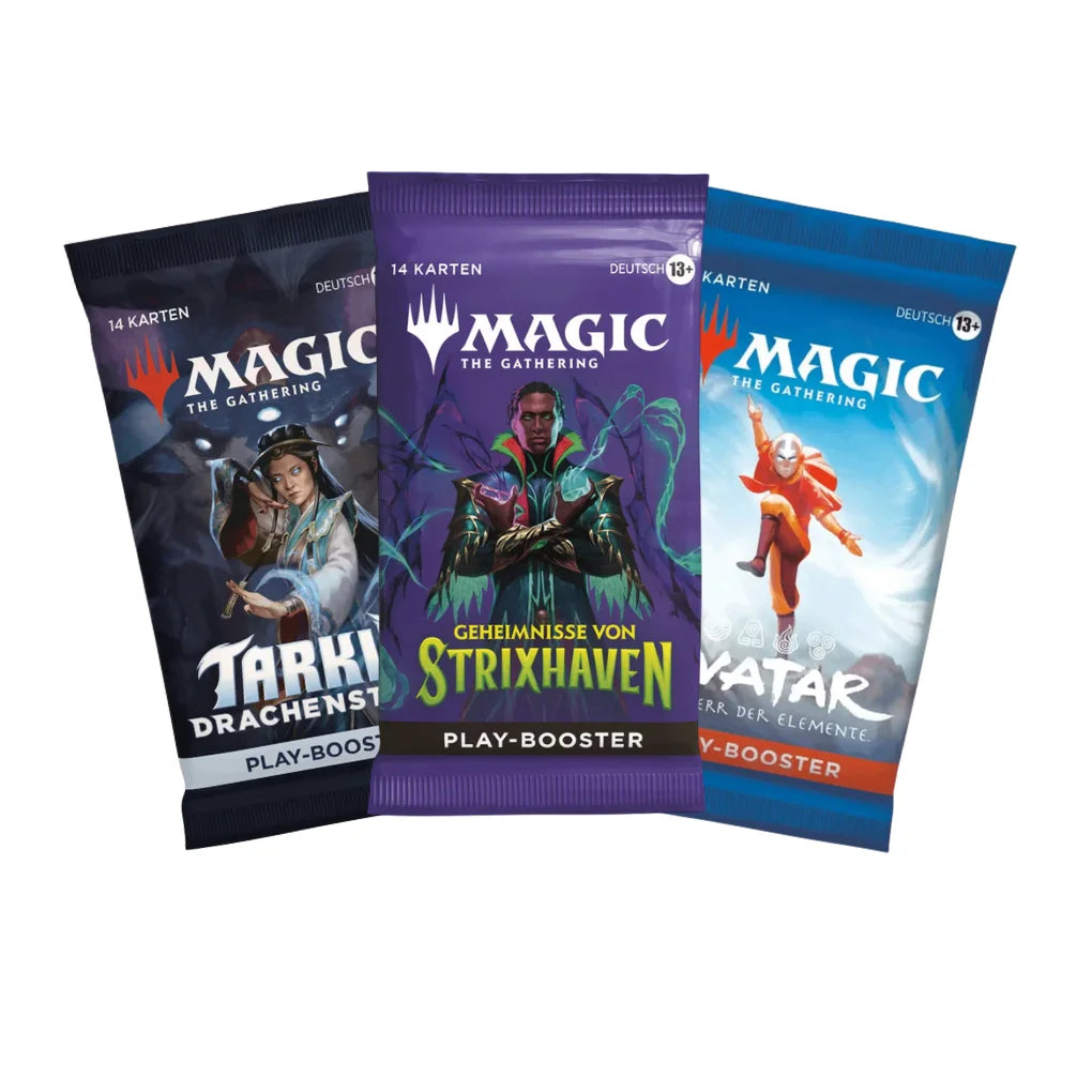 Magic: The Gathering Set Mystère Play Booster Allemand – 3 boosters aléatoires différents