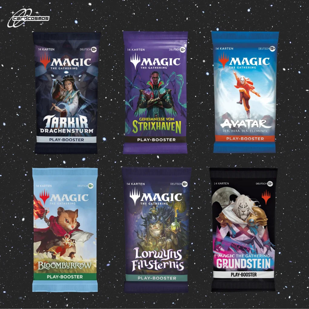 Magic: The Gathering Set Mystère Play Booster Allemand – 3 boosters aléatoires différents