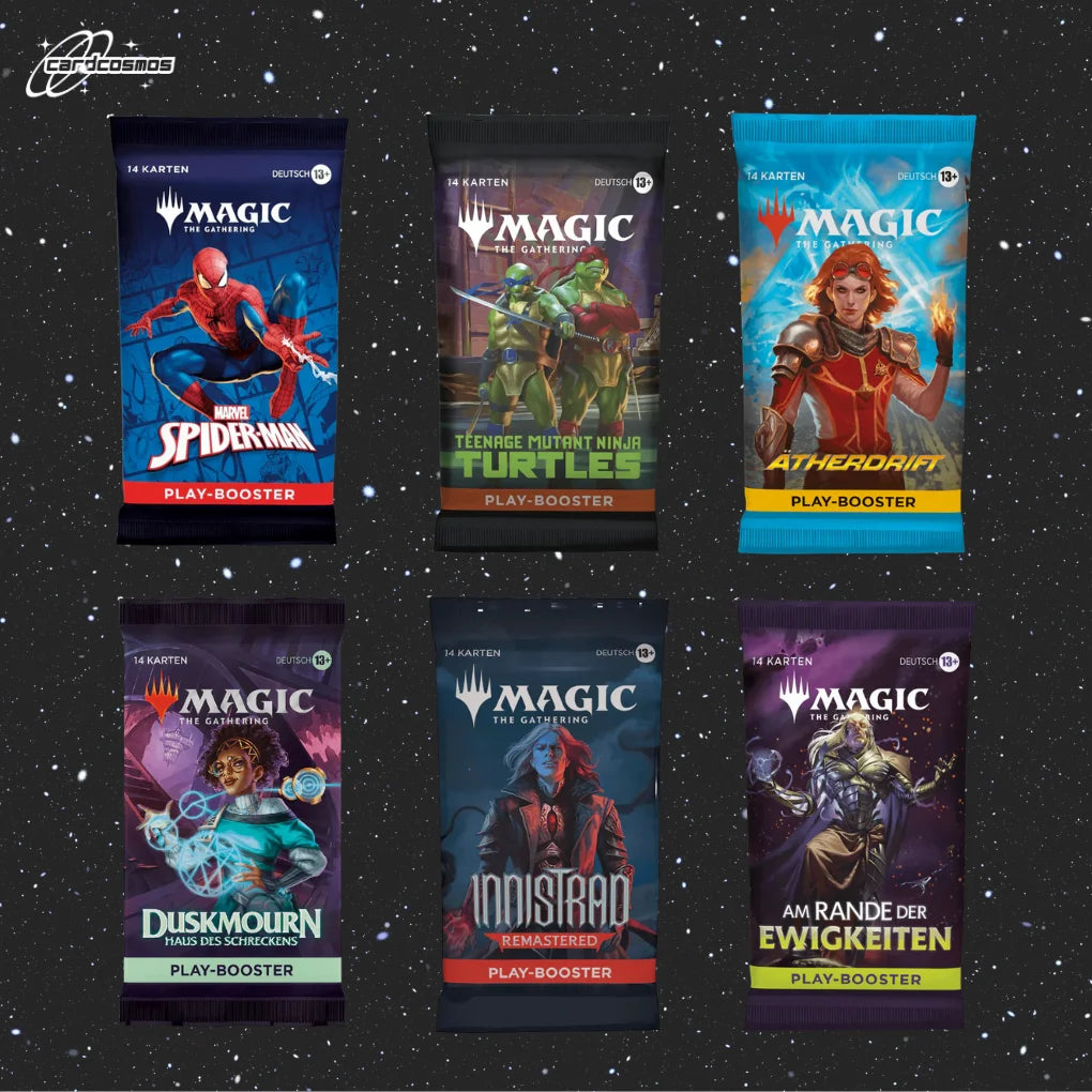 Magic: The Gathering Set Mystère Play Booster Allemand – 3 boosters aléatoires différents