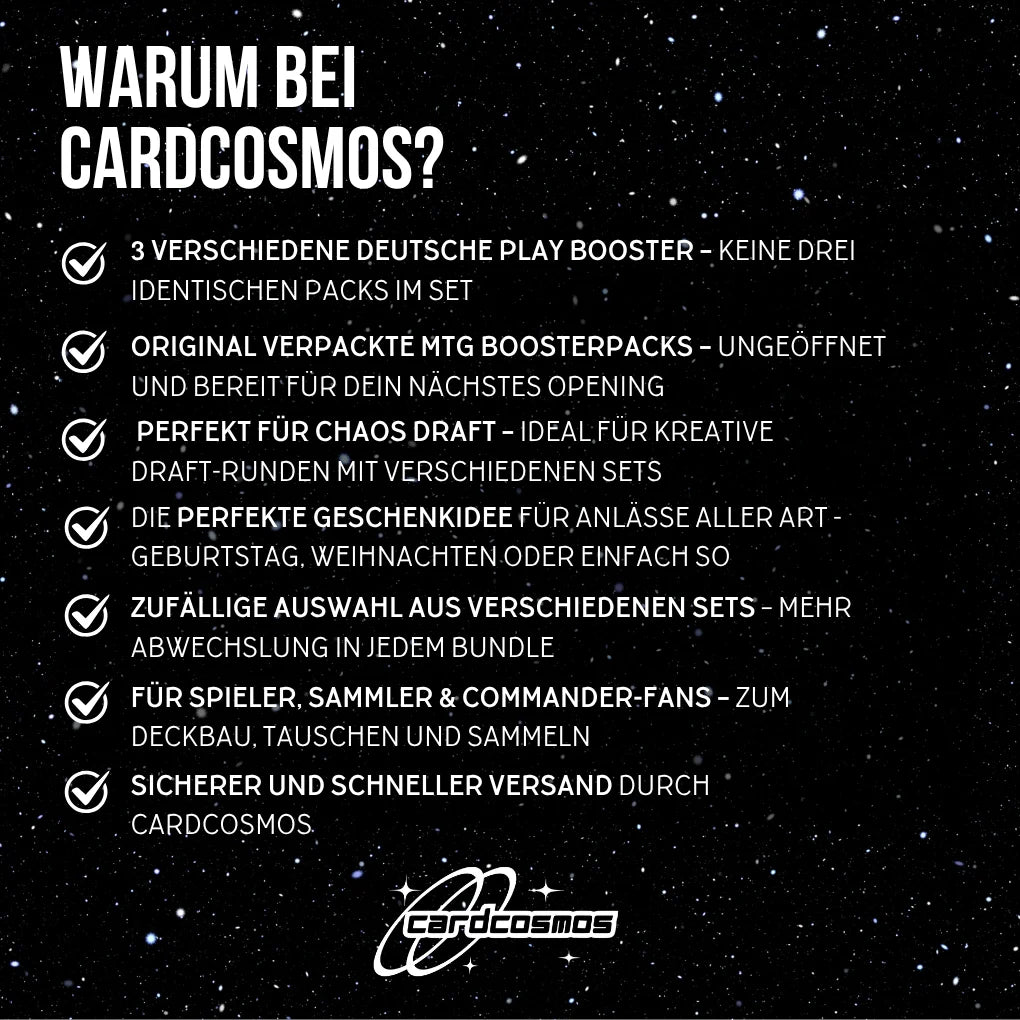 Magic: The Gathering Set Mystère Play Booster Allemand – 3 boosters aléatoires différents