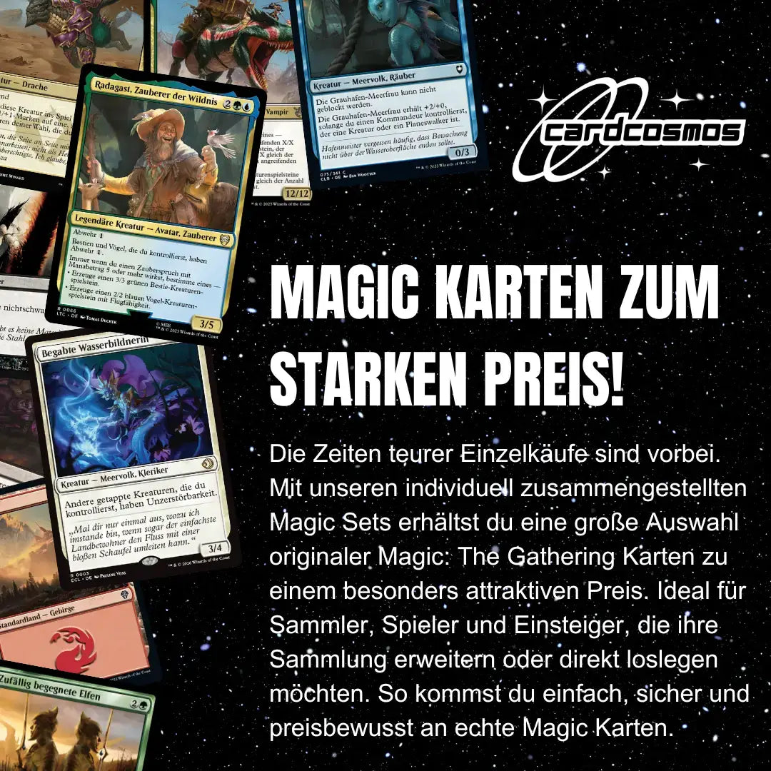 Magic: The Gathering Card Set German – 25 cards incl. 2 Rares + 100 Card Sleeves