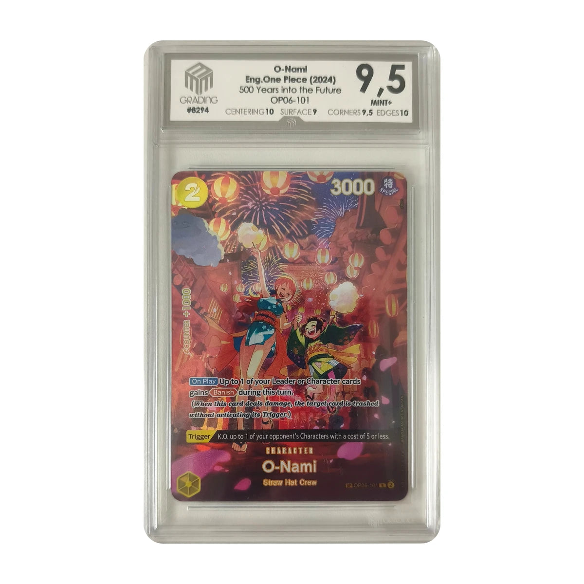 One Piece - O-Nami OP06-101 (500 Years into the Future) – M3 Grading 9.5 Mint+