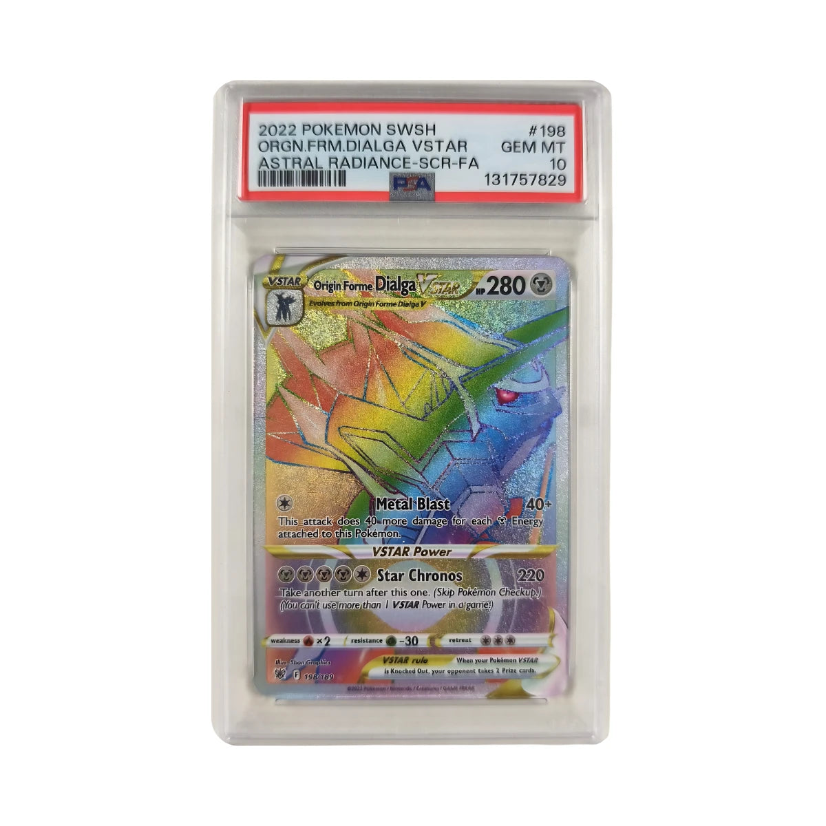 Pokémon - Dialga Forme Originelle VSTAR Or #198/189 (Astral Radiance) – PSA 10 Gem mint