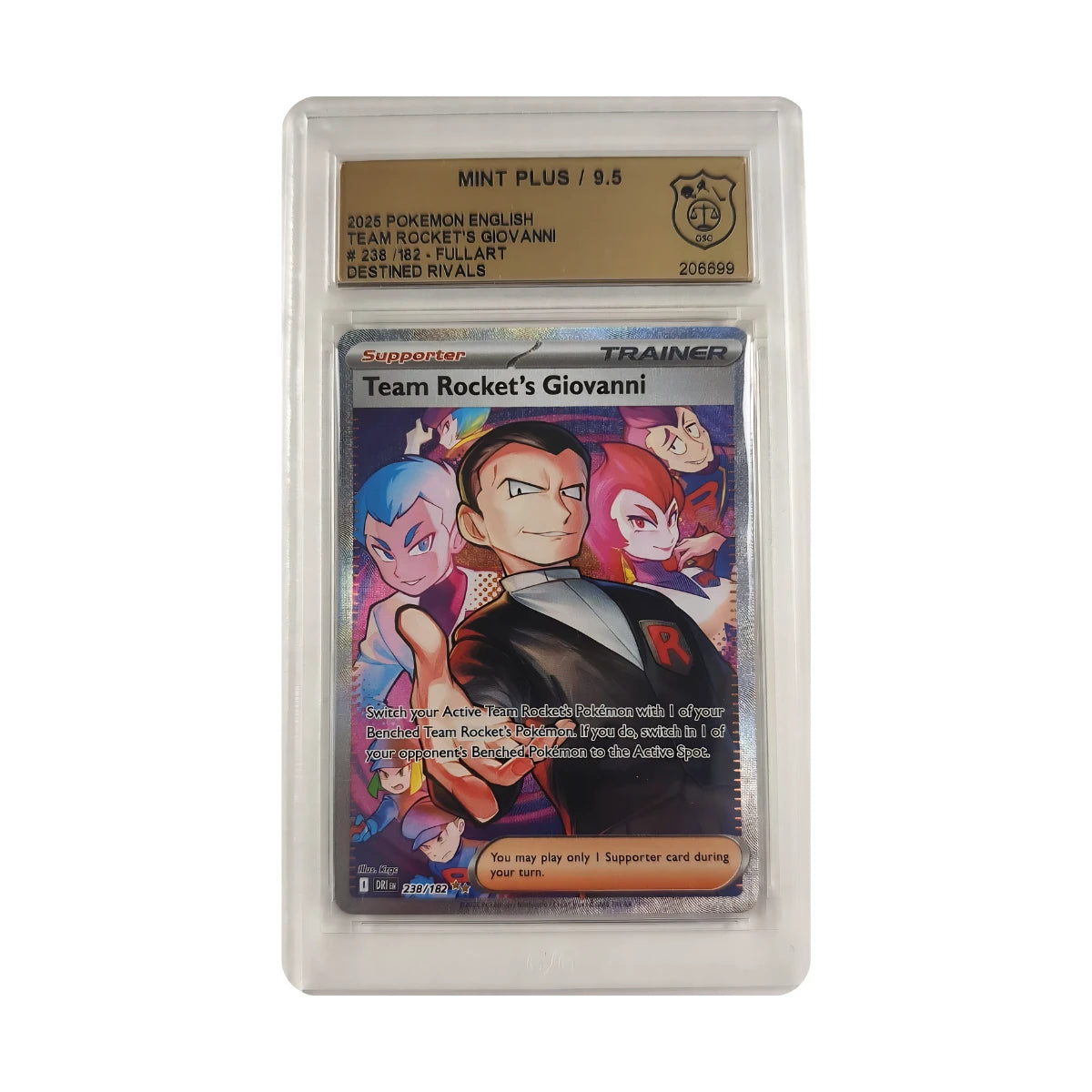 Pokémon - Giovanni de Team Rocket Full art #238/182 (Destined Rivals) – GSG 9.5 Mint Plus