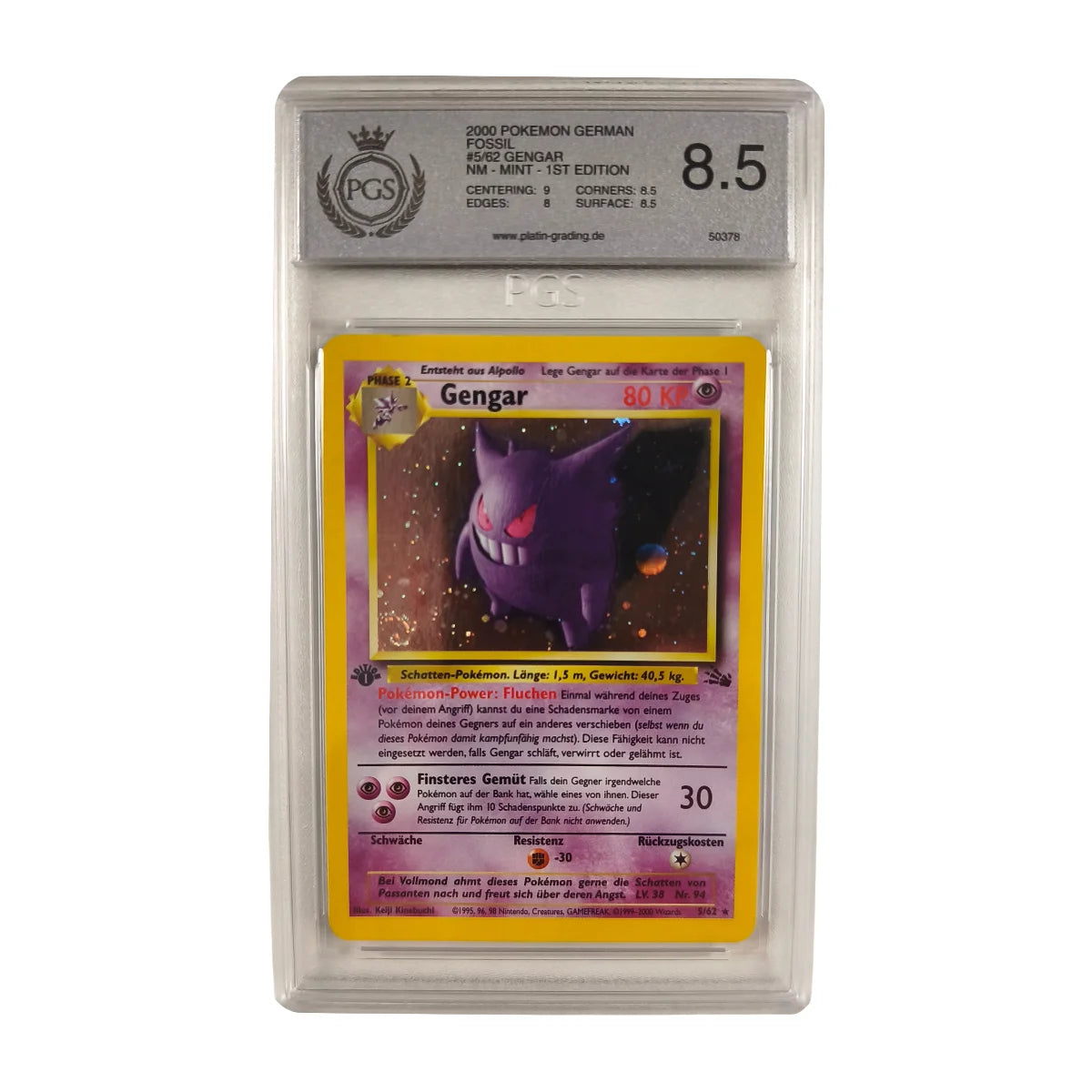 Pokémon - Gengar Holo #5/62 1st Edition (Fossil) – PGS 8.5 Near mint