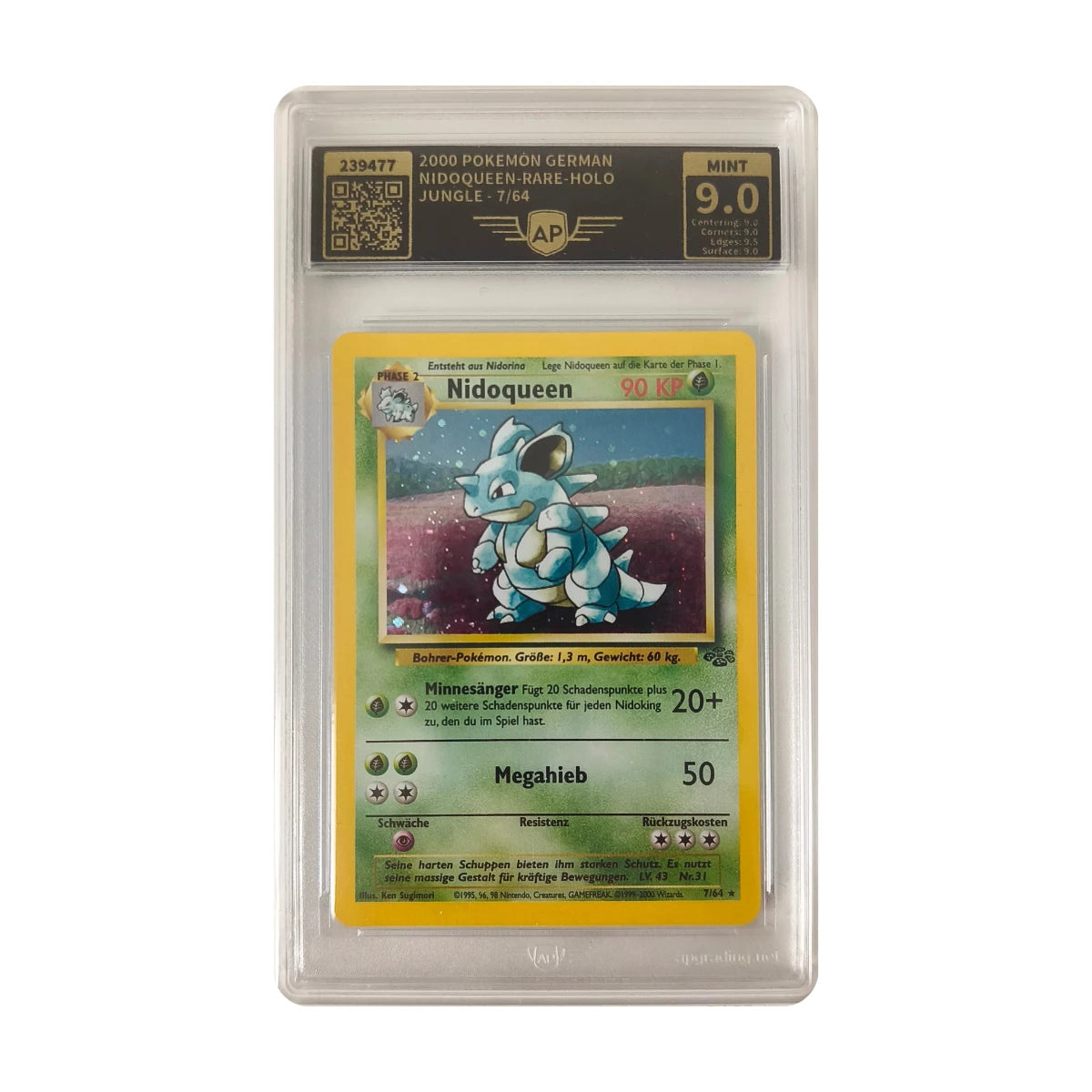 Pokémon - Nidoking Rare Holo #7/64 (Jungle) – Grading AP 9 Mint