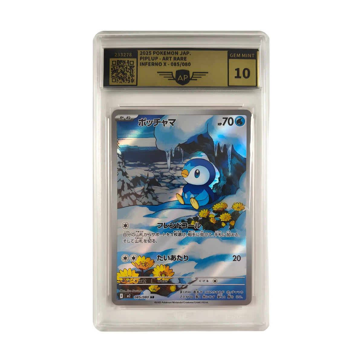 Pokémon - Tiplouf AR #085/080 (Inferno X) – AP Grading 10 Gem Mint