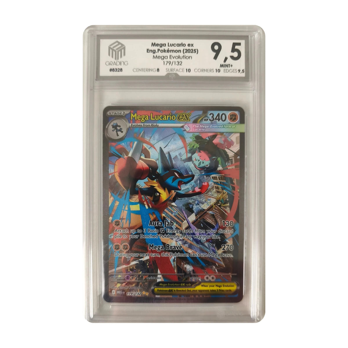 Pokémon - Mega Lucario ex #179/132 (Mega Evolution) – Grading M3 9,5 Mint+