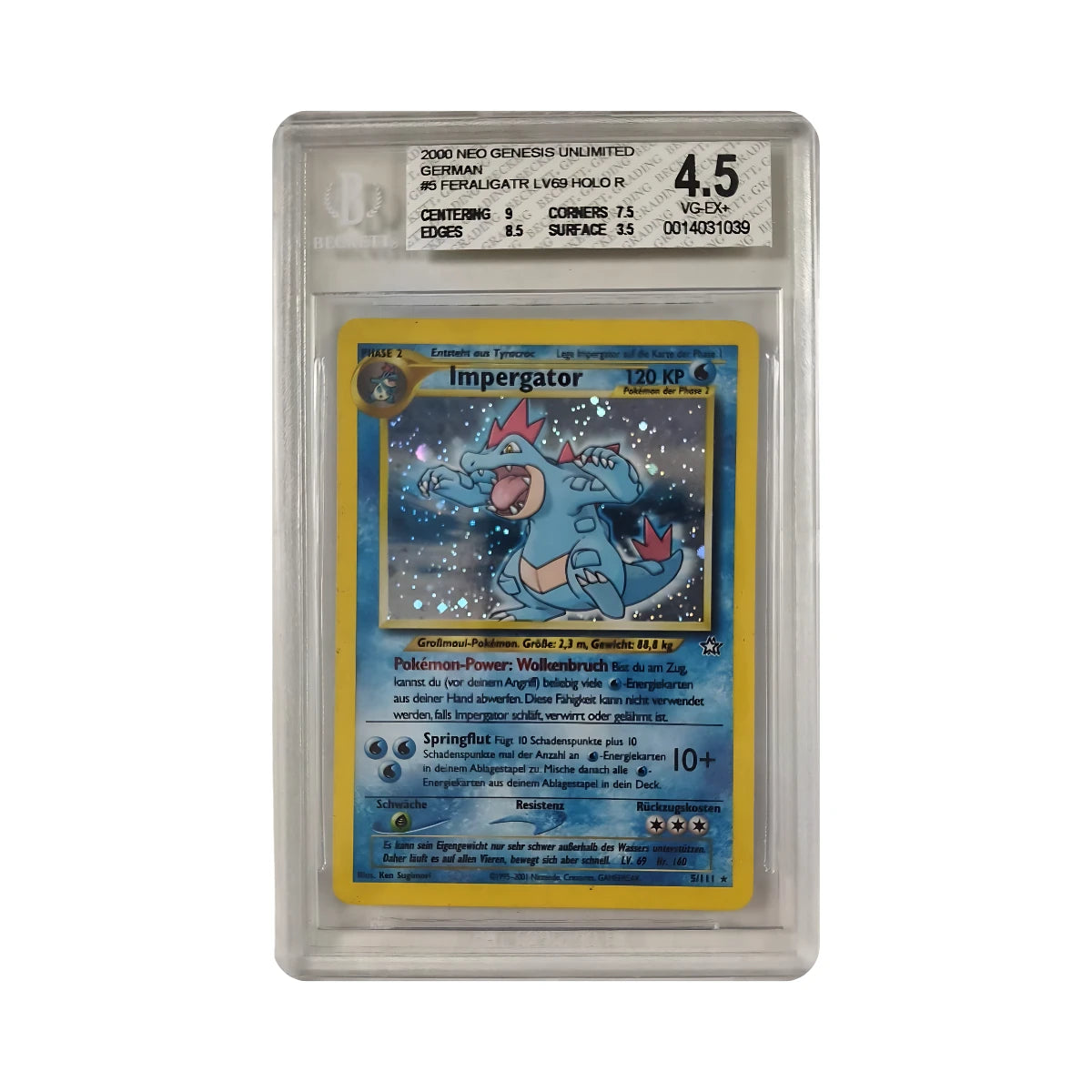 Pokémon - Feraligator Holo #5/111 (Neo Genesis Unlimited) – BGS 4.5 VG-EX+