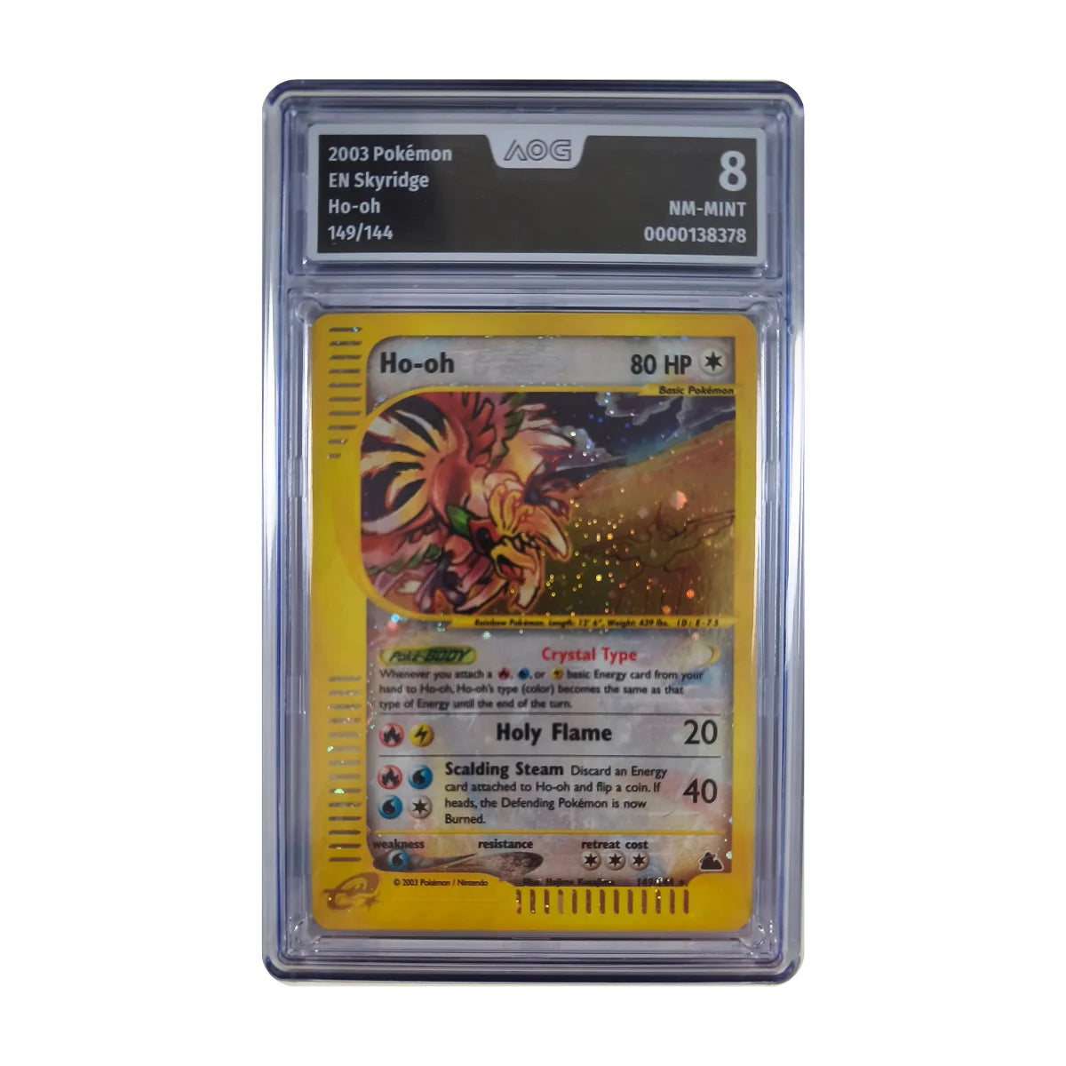 Pokémon - Ho-oh Crystal Holo #149/144 (Skyridge) – AOG 8 Near mint