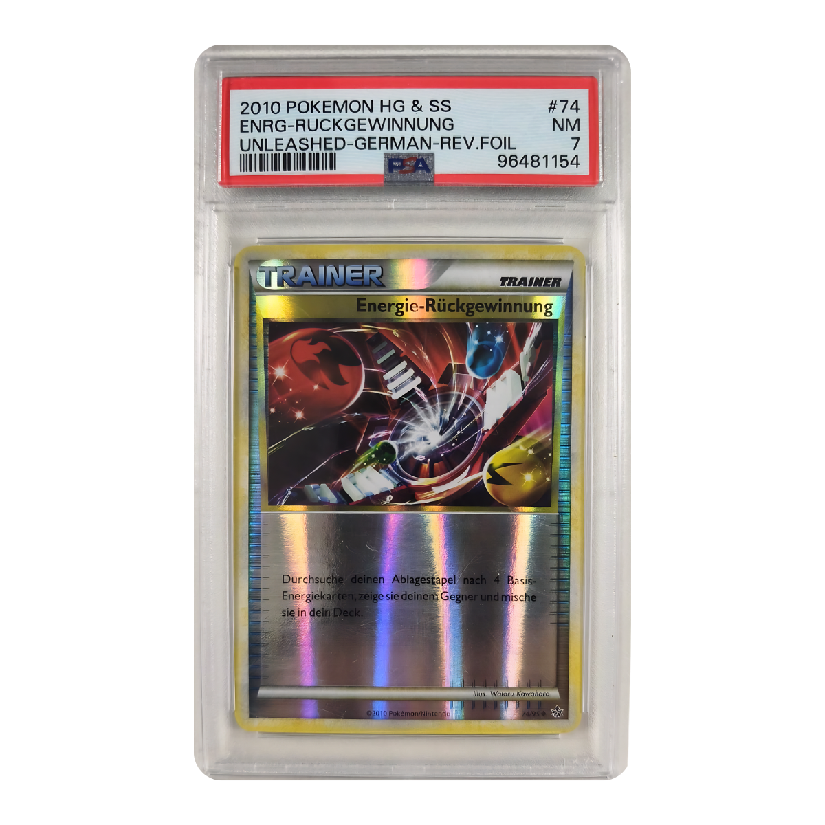 Pokémon - Récupération d’Énergie Reverse Foil #74/95 (Entfesselt) – PSA 7 Near mint