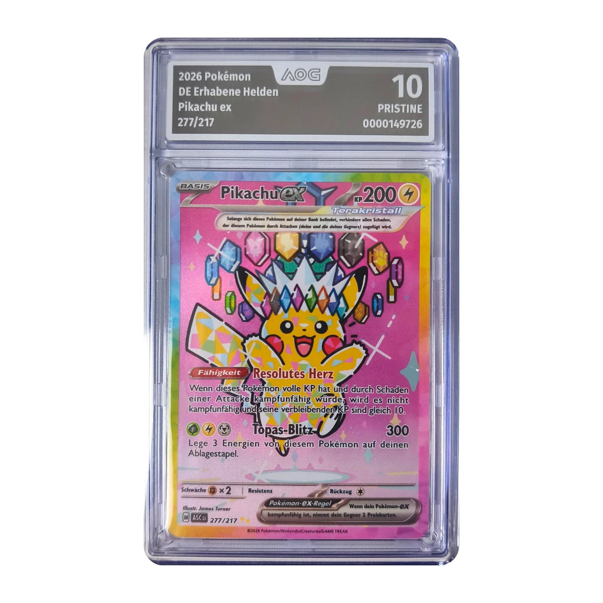 Pokémon - Pikachu ex #277/217 (Héros exaltés) – AOG 10 Pristine