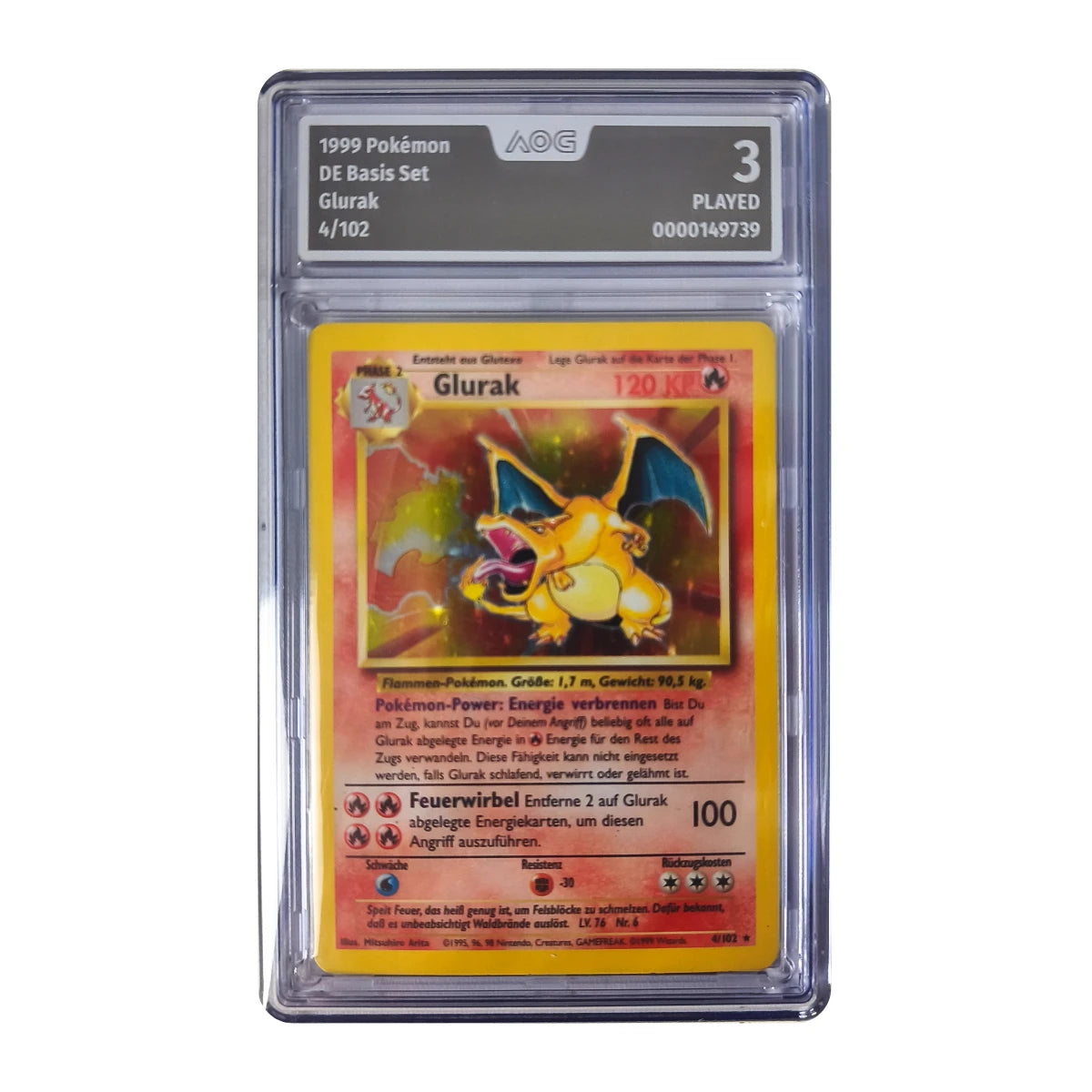 Pokémon - Charizard Holo #4/102 (Basis Set) – AOG 3 Played