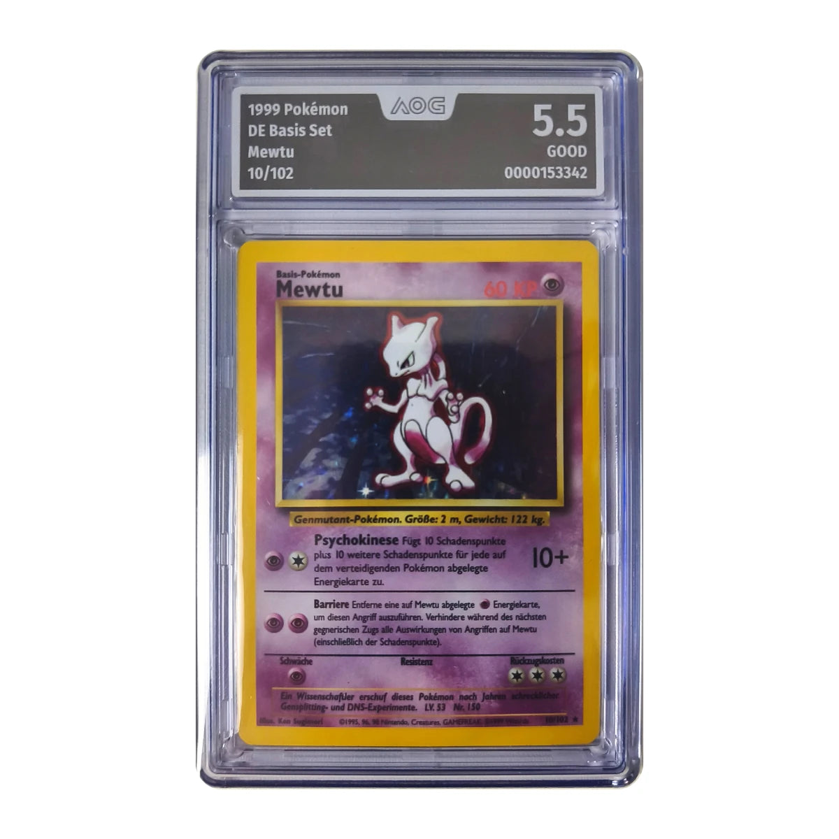 Pokémon - Mewtu Holo #10/102 (Basis Set) – AOG 5.5 Bon