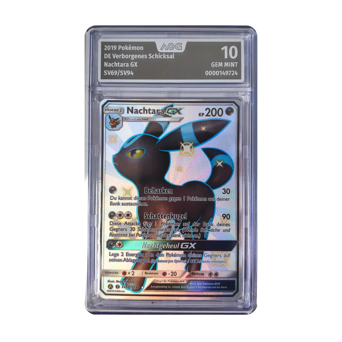 Pokémon - Umbreon GX SV69/SV94 (Verborgenes Schicksal) – AOG 10 Gem Mint