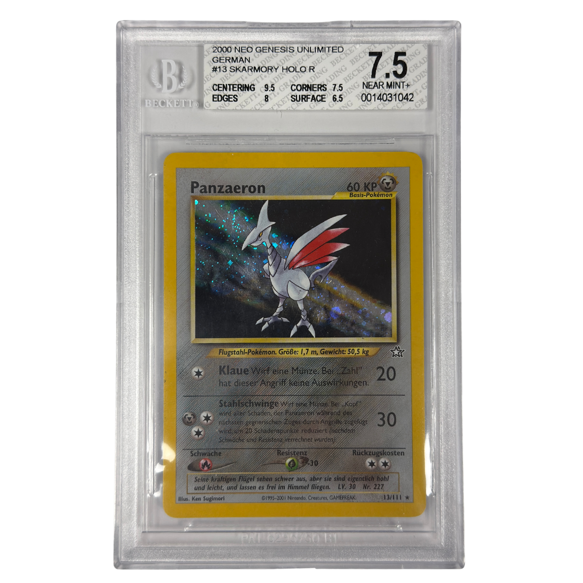 Pokémon - Steelix Holo #13/111 (Neo Genesis Unlimited) – BGS 7.5 Near mint+