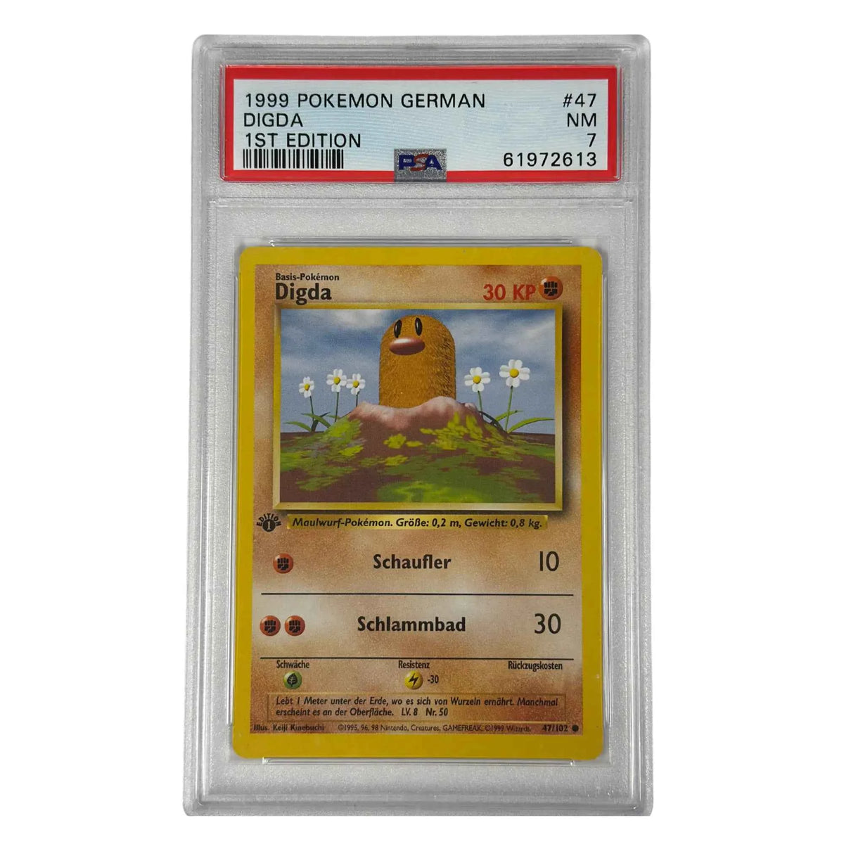Pokémon - Digda 1st Edition #47/102 (Base Set) – PSA 7 Near Mint