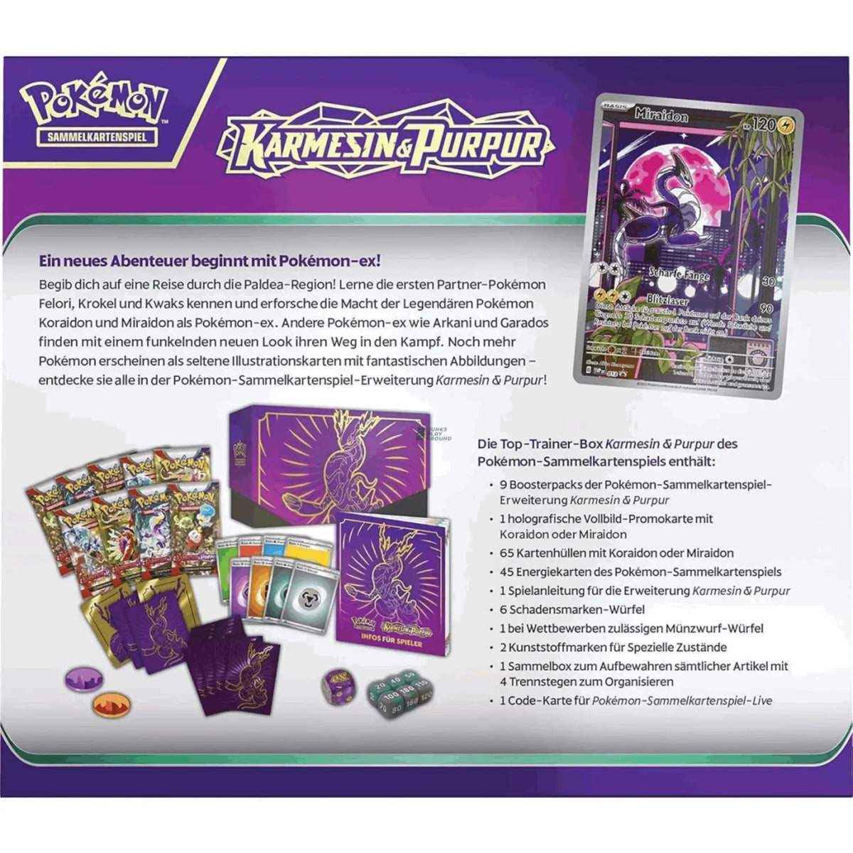 Pokémon - Karmesin & Purpur: Miraidon Top Trainer Box - DE