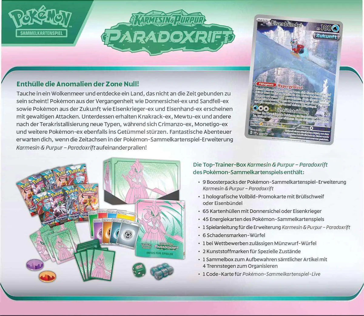 Pokémon - Karmesin & Purpur: Paradox Rift Eisenkrieger Top Trainer Box - DE