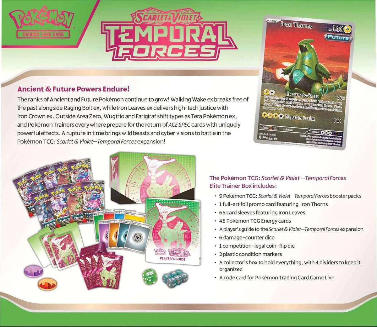 Pokémon - Scarlet & Violet: Temporal Forces Iron Leaves Elite Trainer Box - EN