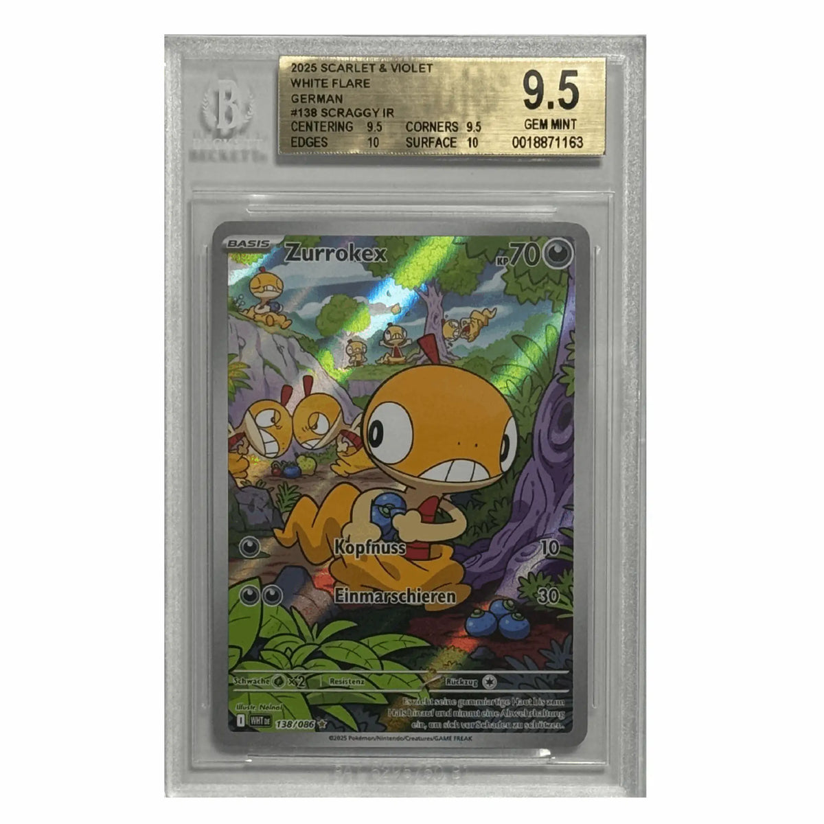 Pokémon - Zurrokex IR #138 (White Flare) – BGS 9.5 Gem Mint