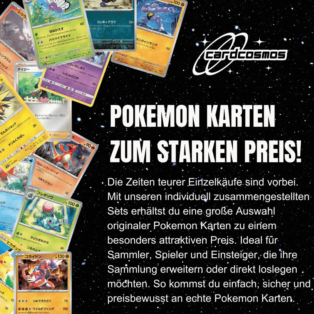 Pokémon Karten Set Japanisch – 200 Karten inkl. 25 Holo + 100 Kartenhüllen